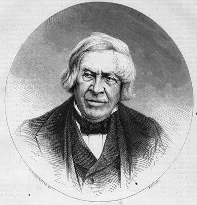 Portrait de Jules Michelet, historien et écrivain français. Gravure dans "Le Monde Illustré" n°879 du 14 février 1874 - French School