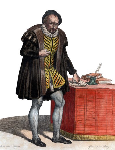 Portrait de Michel Eyquem de Montaigne (1533-1592), écrivain français - French School
