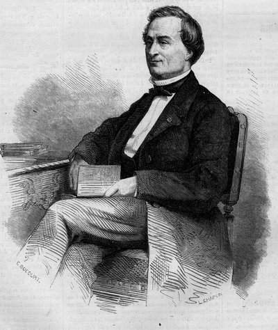 Portrait de Louis Bernard Bonjean (1804-1871), magistrat et sénateur français. Gravure dans « Le Monde Illustré » n°309 du 14 mars 1863 - French School