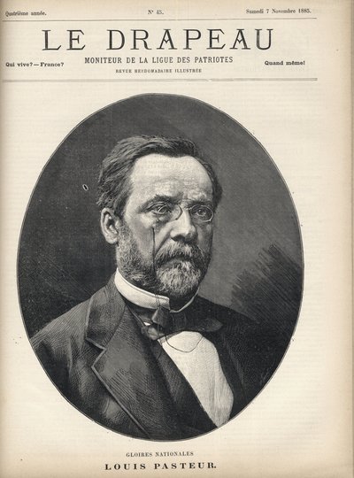 Portrait de Louis Pasteur (1822-1895) - couverture de « Le Drapeau - Moniteur de la Ligue des Patriotes » - 7 novembre - French School