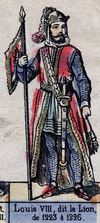 Portrait de Louis VIII de France dit le Lion (1187-1226) (dynastie des Capétiens). Illustration fin XIXe siècle. - French School