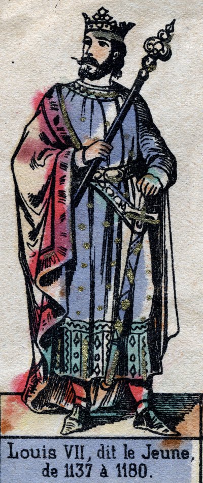 Portrait de Louis VII de France, dit Louis le Jeune (1120-1180) (dynastie des Capétiens). Illustration fin 19e siècle - French School