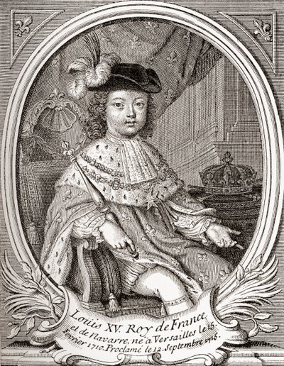 Portrait de Louis XV enfant, 1710-1774. Monarque Bourbon qui a régné en tant que roi de France et de Navarre. Extrait de 