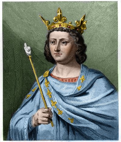 Portrait de Louis X le Hutin (1289 - 1316), roi de France - dans "Histoire des Français" par Lavallée, gravure, sd - French School