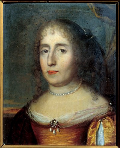 Portrait de Madame de Scudéry (ou Madeleine de Scudéri (1607-1701), femme de lettres française). Peinture anonyme de l