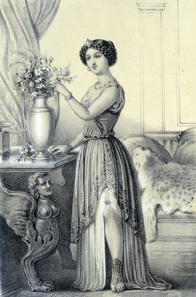Portrait de Mademoiselle de Fontenay ou Teresa (Theresa ou Terezia) Cabarrus, connue sous le nom de Madame Tallien - dans « Galerie historique de la Révolution française » par Albert Maurin - French School