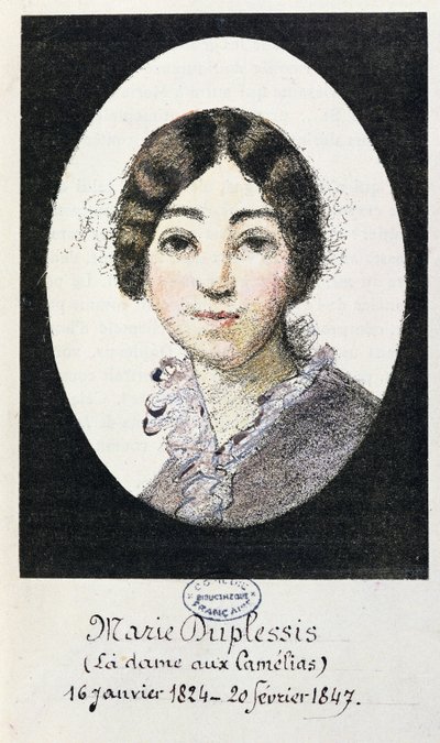 Portrait de Marie Duplessis (1824-1847) également connue sous le nom de La Dame aux Camélias, 1847 - French School