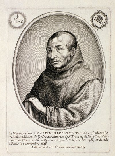 Portrait de Marin Mersenne (1588-1648) gravé par Balthazar Moncornet (c.1600-68) - French School