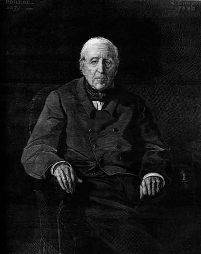 Portrait de Marthe Camille Bachasson, comte de Montalivet (1801-1880), homme politique français. Gravure dans « Le Monde Illustré » n°1190 du 17 janvier 1880. - French School