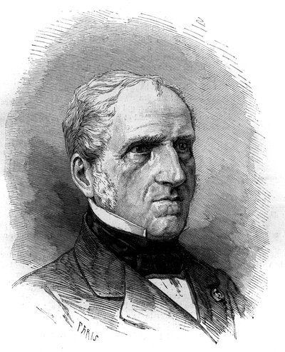 Portrait de Michel Charles (1793-1880), mathématicien français. Gravure dans « Le Monde Illustré » n°1240 du 1er janvier 1881 - French School