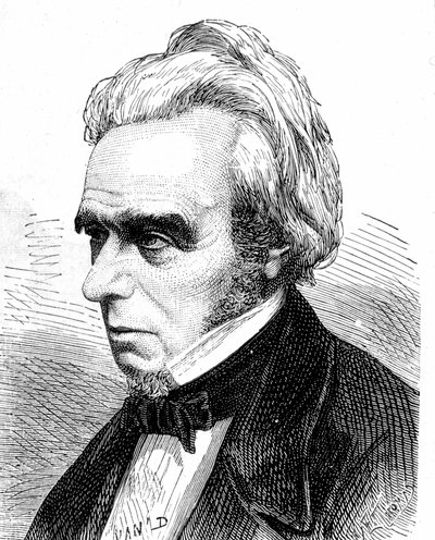Portrait de Michel Faraday (1791 - 1867), physicien et chimiste britannique - dans « Album de la Science; savants illustres; Grandes découvertes » 1896 - French School