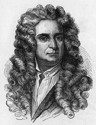 Portrait de Newton - dans « Album de la Science ; Savants illustres ; Grandes découvertes » 1896. - French School
