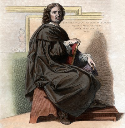 Portrait de Nicolas Poussin (1594-1665), peintre français - French School