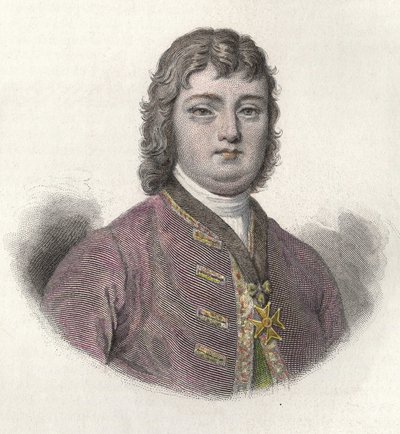 Portrait de Nicolas Roze dit le Chevalier Roze (1675-1733), militaire et gouverneur français. dans « Portraits des Hommes Utiles » - French School