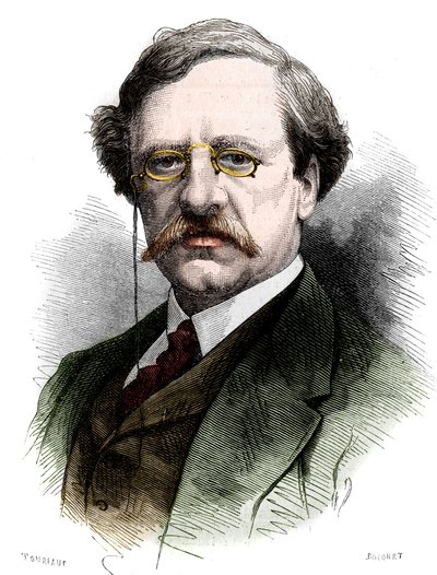 Portrait de Nils Adolf Erik (Eric) Baron Nordenskjold (Nordenskiold) (1832-1901), naturaliste et explorateur suédois. Gravure dans "Le Monde Illustré" n°1178 du 25 octobre. - French School