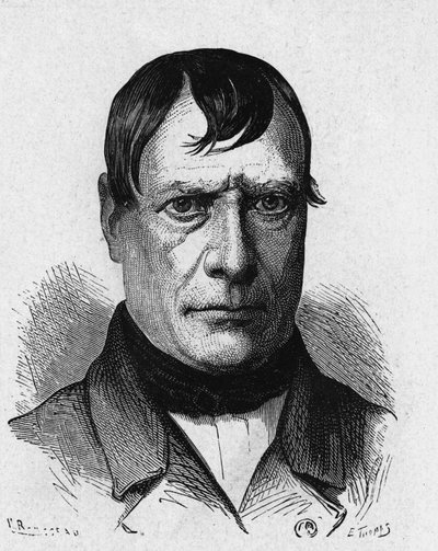 Portrait de Pierre Flourens (1794 - 1867), physiologiste français - dans « Album de la Science ; savants illustres ; Grandes découvertes » 1896. - French School