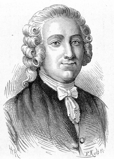 Portrait de Pierre Joseph Macquer (1718 - 1784), chimiste et médecin français - dans « Album de la Science ; savants illustres ; Grandes découvertes » 1896 - French School