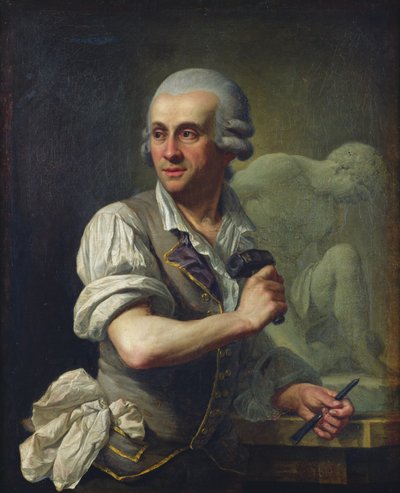 Portrait de Pierre Julien (1731-1804) au travail, vers 1770 - French School
