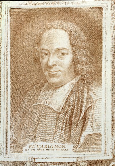 Portrait de Pierre L. Varignon (1654-1722) de Histoire des Mathématiciens par Alexandre Saverien, vers 1766 - French School