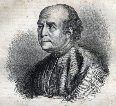 Portrait du Pape Nicolas V (1398-1455) Gravure dans "Histoire des Papes" (...) Crimes des Reines, Rois et Empereurs à travers les siècles" par Maurice Lachatre - French School