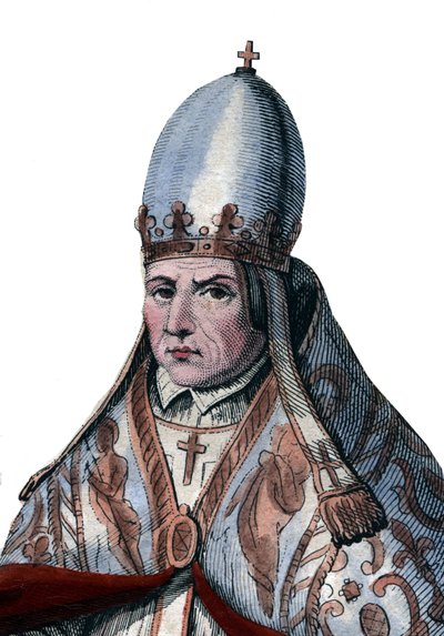 Portrait du Pape Sylvestre II - French School