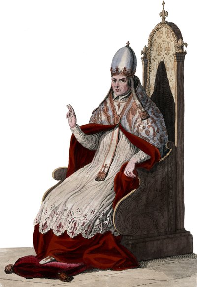 Portrait du Pape Sylvestre II - French School