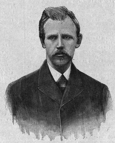 Portrait de Fridtjof Nansen (1861-1930), explorateur norvégien. Gravure dans "La gazette du dimanche" du 5 mars - French School