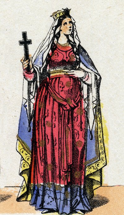 Portrait de Sainte Clotilde, reine des Francs (v. 475-545), épouse de Clovis Ier. - French School