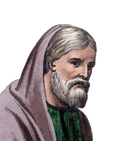 Portrait de Saint Grégoire de Tours (538-594), historien français et évêque de Tours - French School