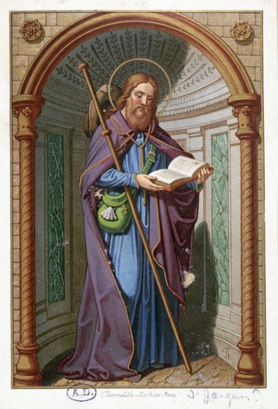 Portrait de Saint Jacques le Majeur lisant, France 19e siècle - French School