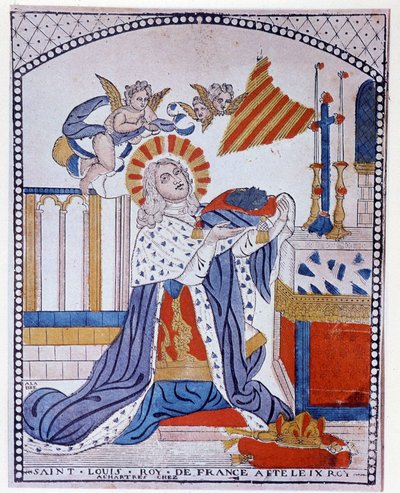 Portrait de Saint Louis en prière - French School