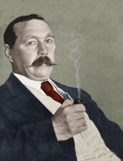Portrait de Sir Arthur Conan Doyle (1859-1930), écrivain anglais, créateur du personnage de "Sherlock Holmes". 1919. - French School
