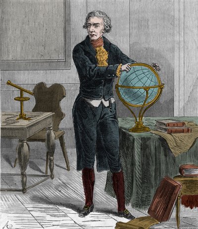 Portrait de Sir Friedrich Wilhelm Herschel (1738-1822), astronome et physicien germano-britannique - Gravure dans « Sciences à la portée de tous - physique et chimie populaires » par Alexis Clerc - French School