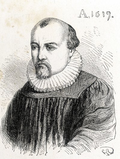 Portrait de Solomon de Caus (1576-1624), physicien français - dans « Album de la Science ; savants illustres ; Grandes découvertes » 1896. - French School