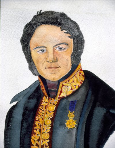 Portrait de Stendhal en costume de consul - peinture de S. Valérie - French School