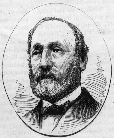 Portrait de Théodore Ballu (1817-1885), architecte français. Gravure dans « Le Monde Illustré » n°890 du 2 mai 1874 - French School