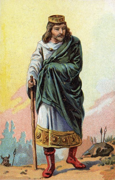 Portrait de Thierry III, roi des Francs de 673 à 691 - French School