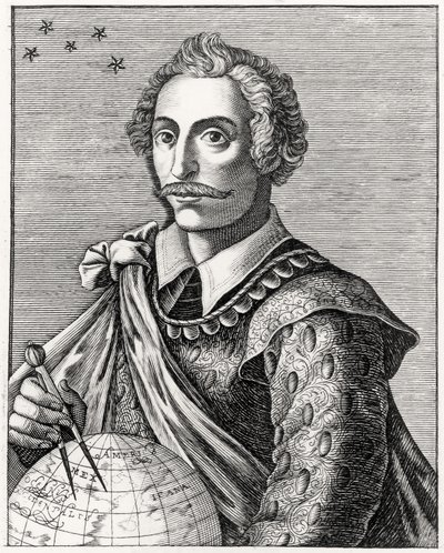 Portrait de Thomas Cavendish (1560-92) gravé par L Armessin - French School
