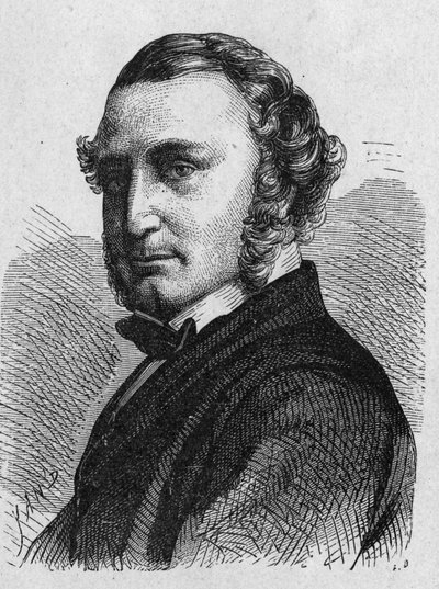 Portrait de Thomas Russell Crampton (1816 - 1888), ingénieur britannique : il a conçu une locomotive à grande vitesse, construit le réseau hydraulique de Berlin et participé à l