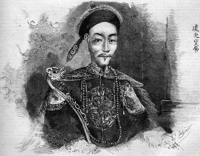 Portrait de Toa Kwang (Toa-Kwang ou Daoguang) (1782-1850), Empereur de Chine de la dynastie Qing. Gravure dans « Le Monde Illustré » n°136 du 19 novembre 1859. - French School