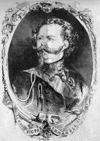 Portrait de Victor Emmanuel II (Vittorio Emanuele) (Victor-Emmanuel) (1820-1878), Roi de Sardaigne et futur Roi d