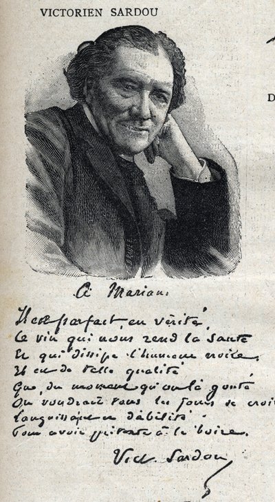 Portrait de Victorien Sardou (1831-1908), dramaturge, dans "Le Petit Parisien" - French School