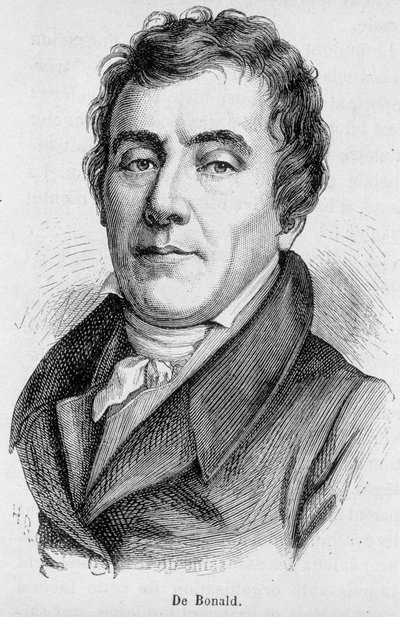 Portrait du Vicomte Louis de Bonald (1754 - 1840), écrivain politique français - dans "L