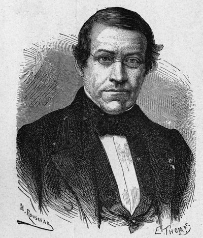 Portrait de Wheatstone (1802 - 1875), inventeur dans le domaine de la télégraphie - dans "Album de la Science; savants illustres; Grandes découvertes" 1896. - French School