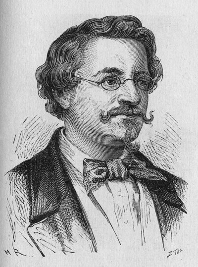Portrait de Wilhelm Hofmann, chimiste - dans « Album de la Science ; savants illustres ; Grandes découvertes » 1896. - French School
