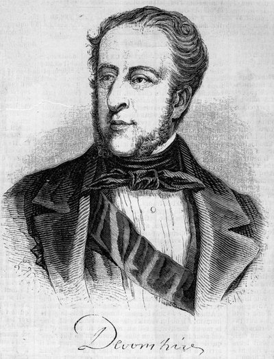 Portrait de William Spencer Cavendish (1790-1858), duc de Devonshire. Gravure dans "Le Monde Illustré" n°45 du 20 février 1858. - French School