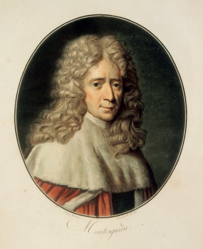 Portrait du philosophe et homme politique français Charles de Secondat, Baron de la Brède et de Montesquieu - French School