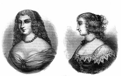 Portraits de Mademoiselle de la Fayette (Louise de La Fayette 1618-1665) et Mademoiselle de Hautefort (Marie de Hautefort) - French School