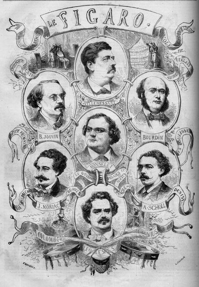 Portraits de journalistes du journal français « Le Figaro » - French School