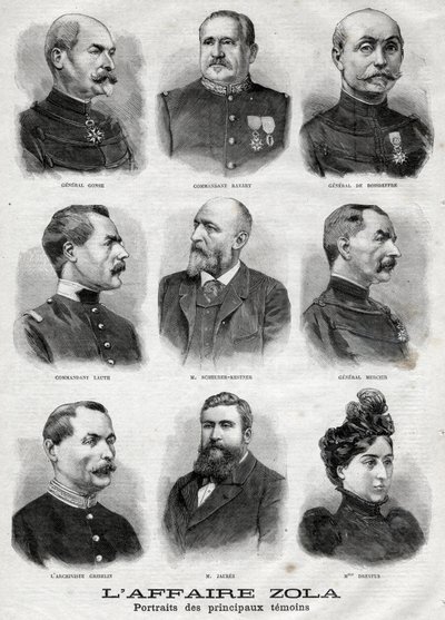 Portraits des principaux témoins dans l